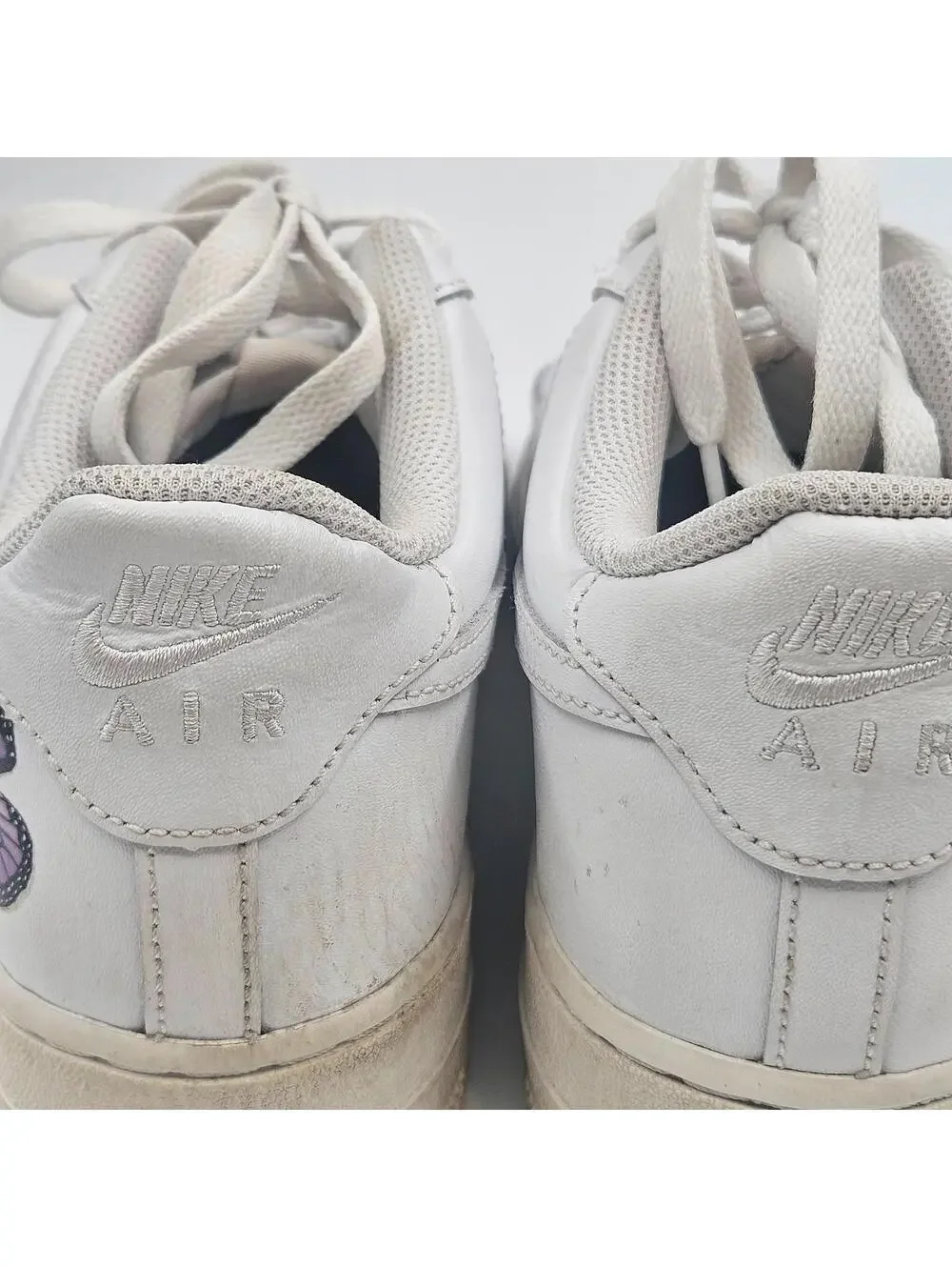 Nike Air Force 1 Women White Custom purple Butterfly Sneakers Youth7/Woman's 8.5 - Picture 5 of 9